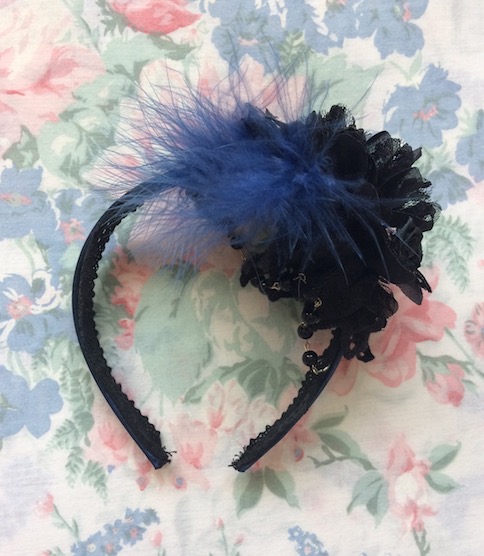 black and blue feather headdress