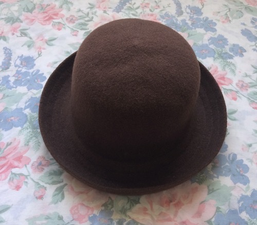 brown bowler hat