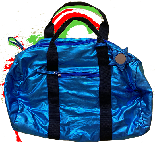 metalic blue bag
