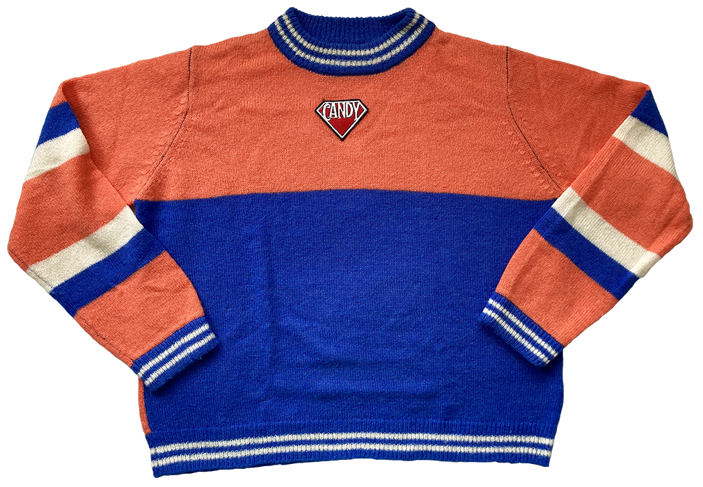 blue and orange jumper
