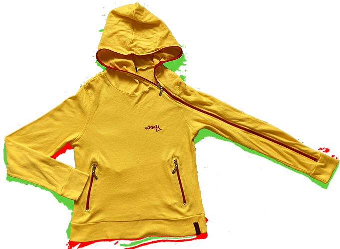 yellow zip hoodie