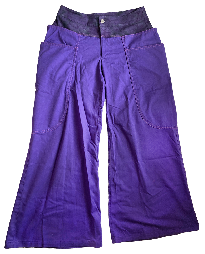 purple trousers