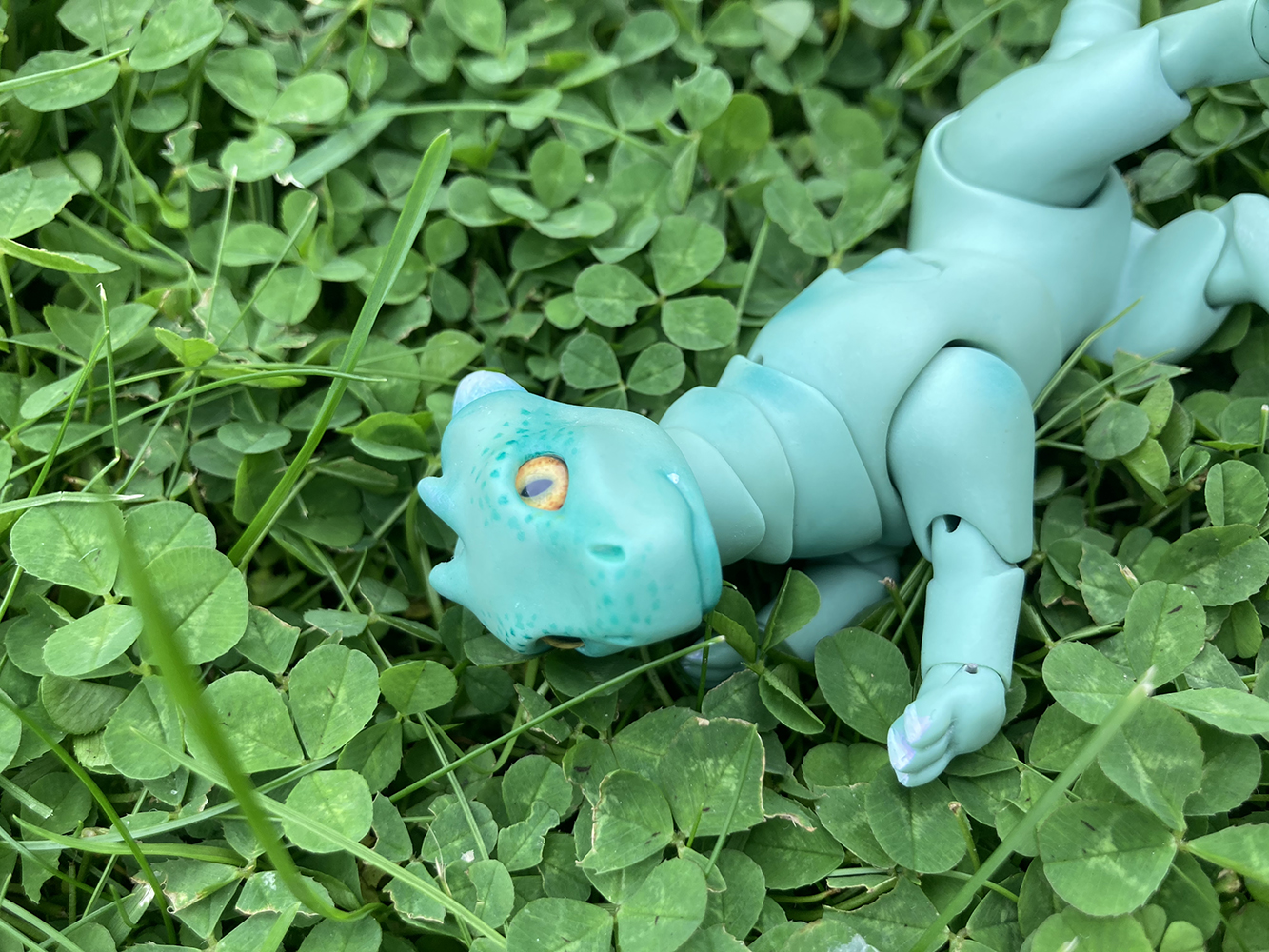 laying in the clover