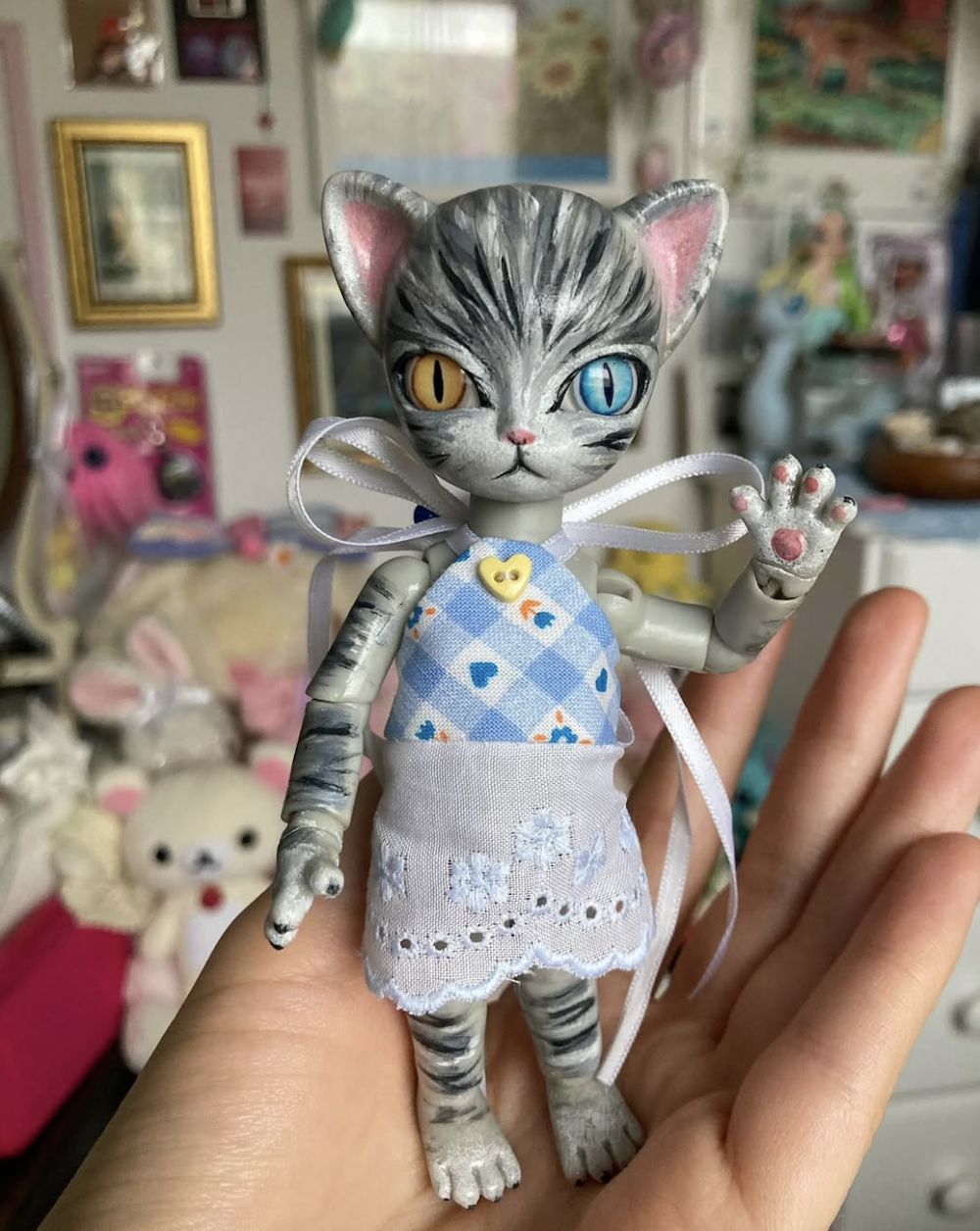cat wearing dress