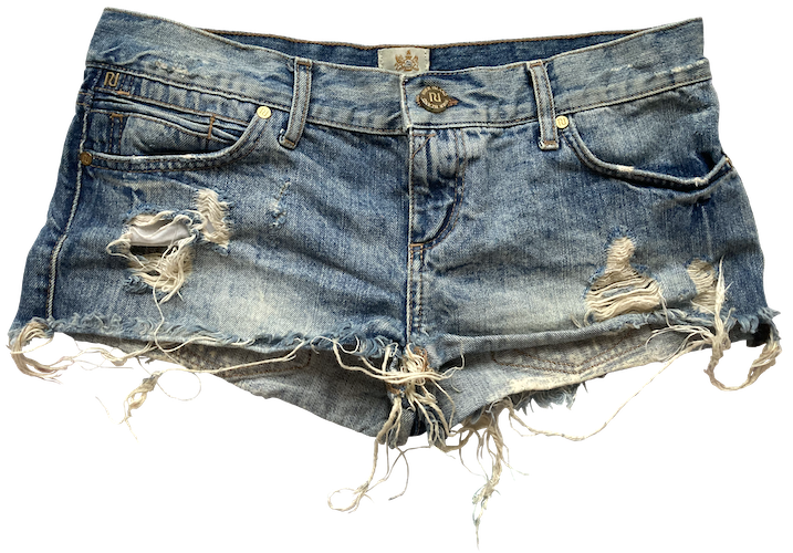 distressed denim micro shorts