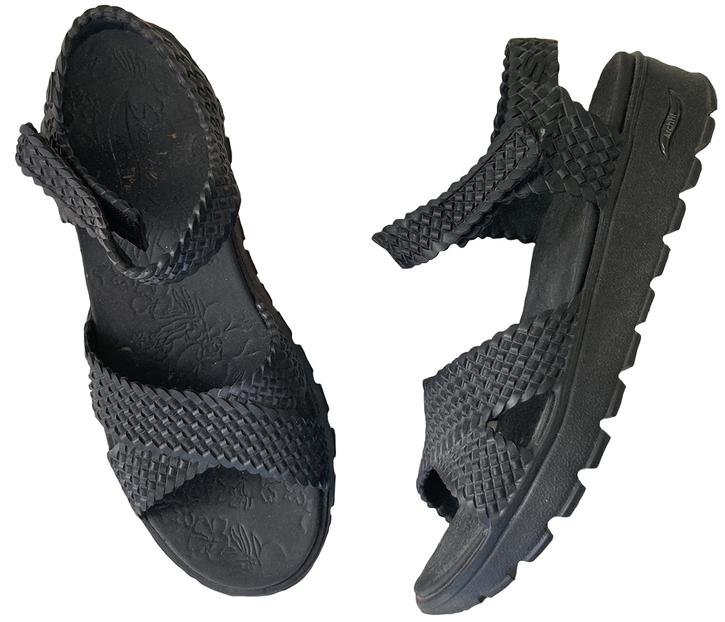 black sandals