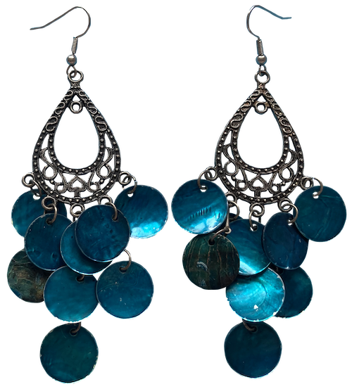 blue boho earrings