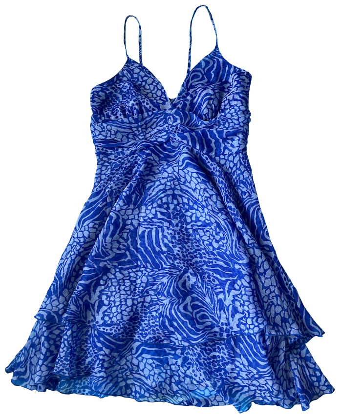 blue floaty dress