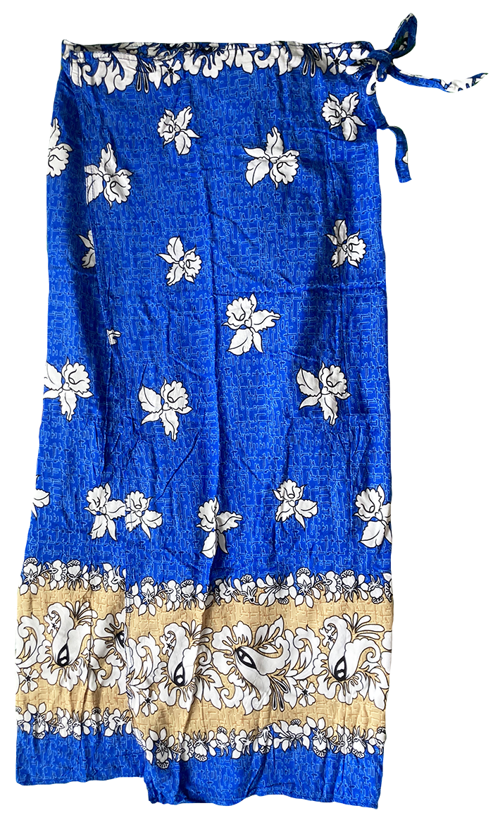 blue wrap skirt