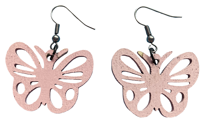 pink butterfly earrings