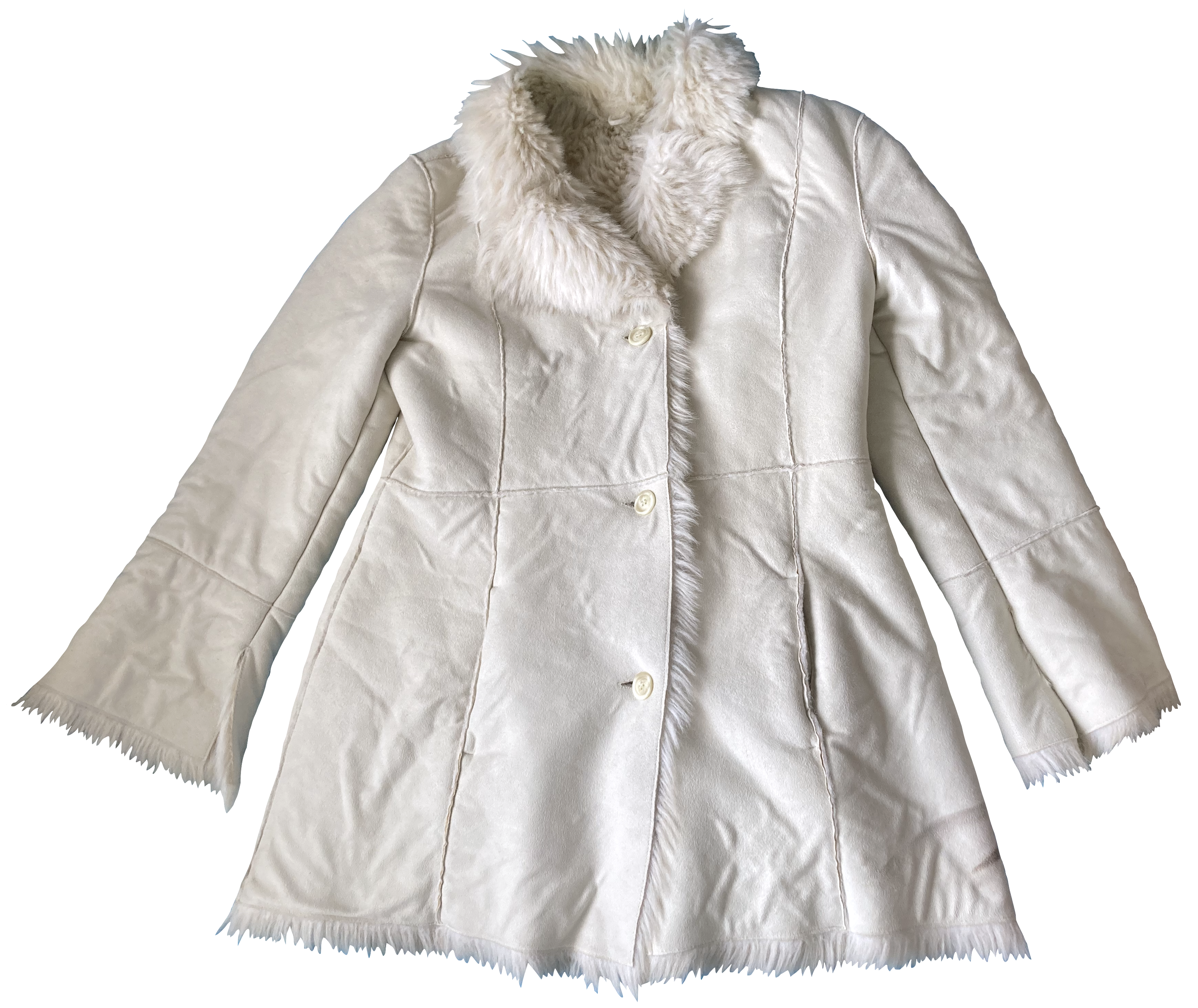 cream faux sheepskin coat