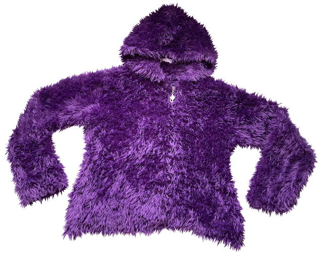 purple fluffy hoodie