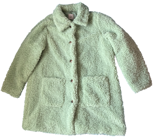 green fluffy coat