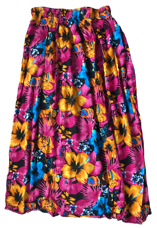 pink hibiscus maxi skirt