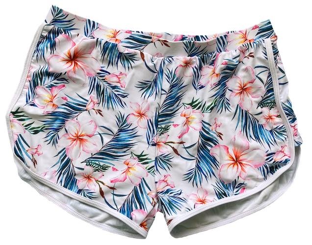 white floral shorts