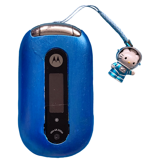 blue flip phone