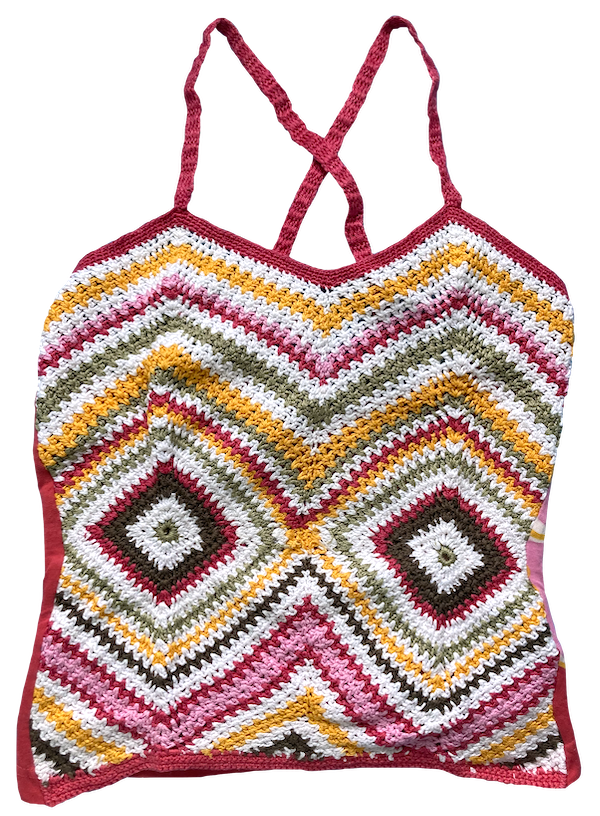 multicolour crochet camisole