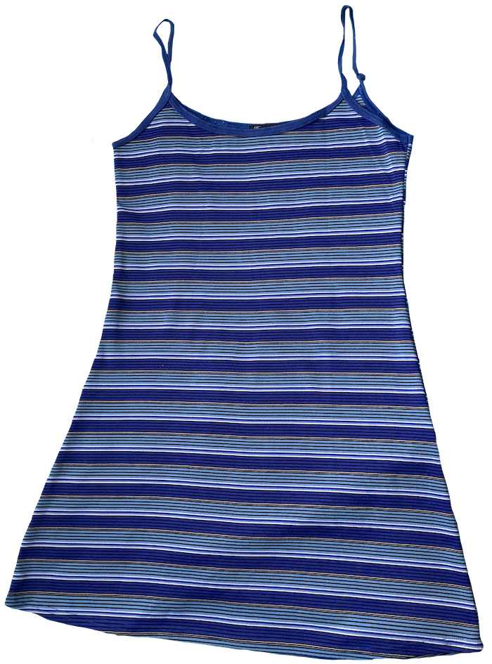 blue thin stripe dress