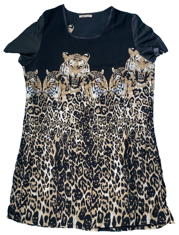 black and tiger print dress