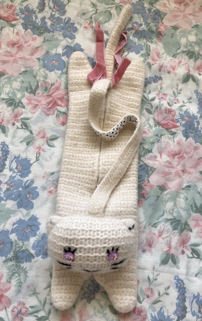 knitted cat bag