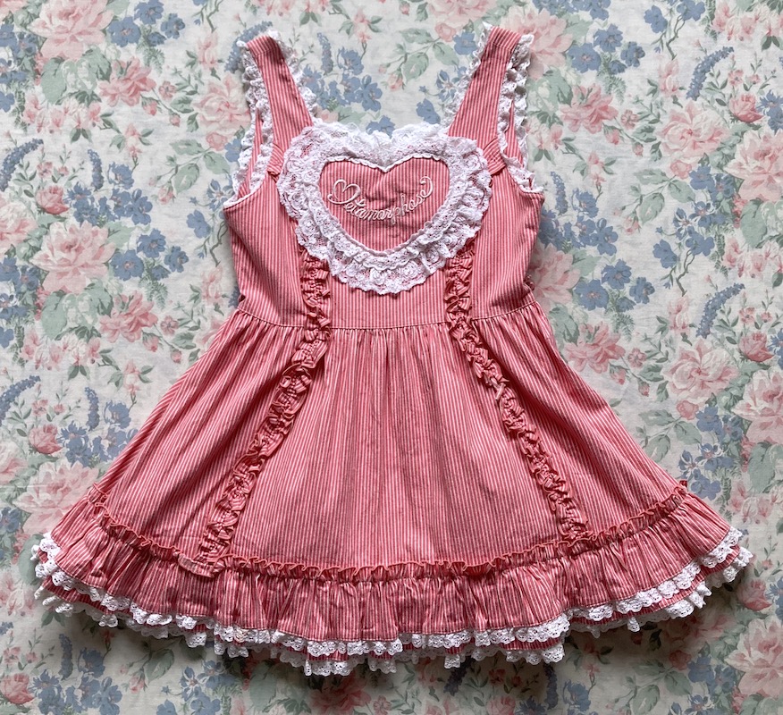 pink heart front dress