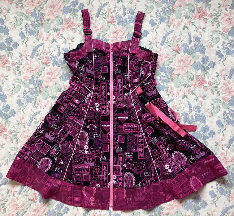 black and pink dress