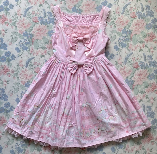 pink cake print dress
