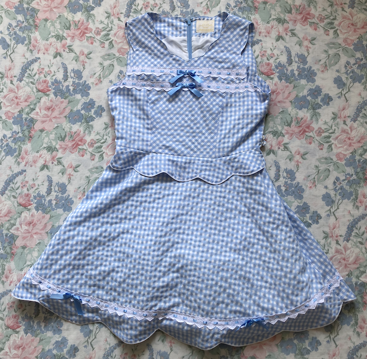 blue gingham dress