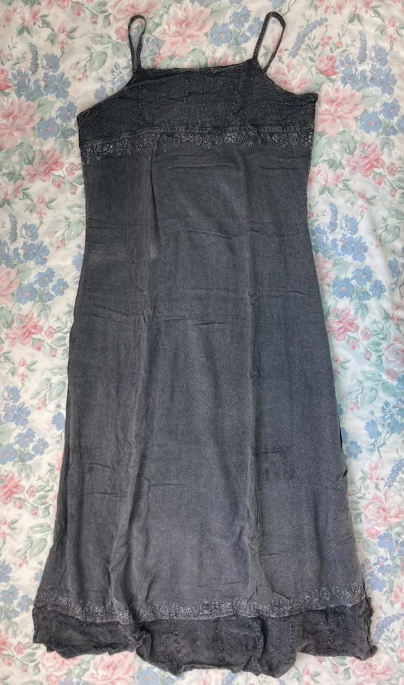 dark grey strappy dress