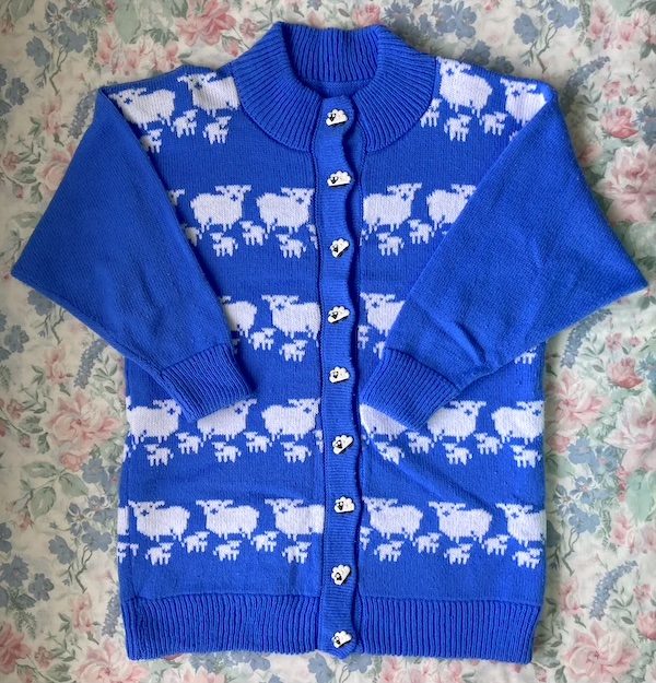 blue sheep cardigan