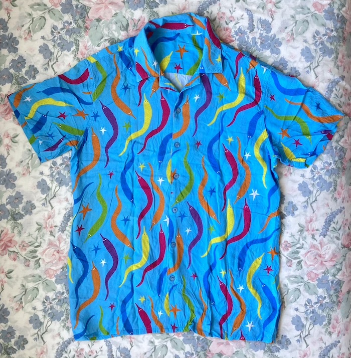 worm on a string shirt