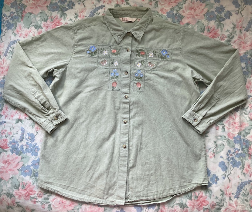 green floral shirt