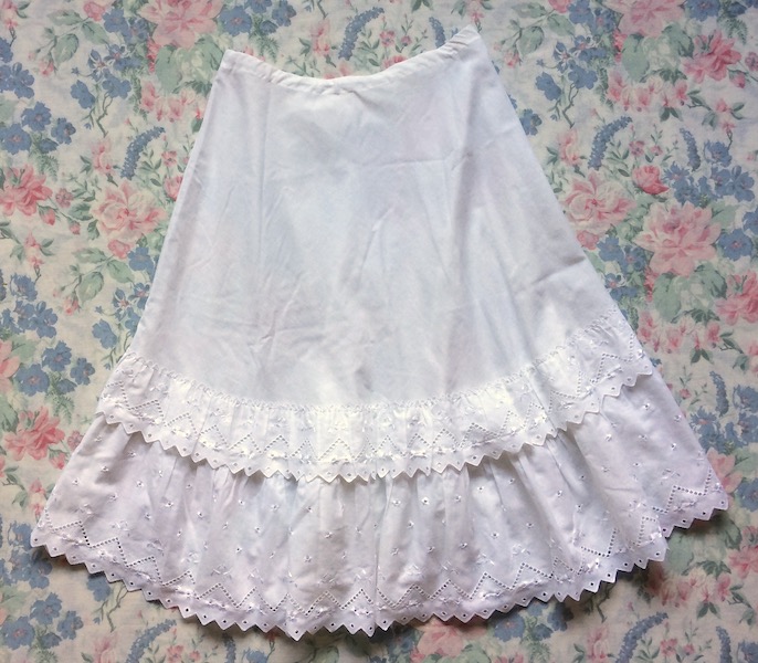 white lace petticoat