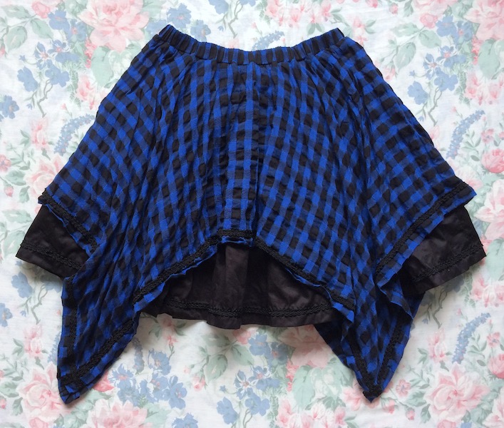 black and blue gingham skirt
