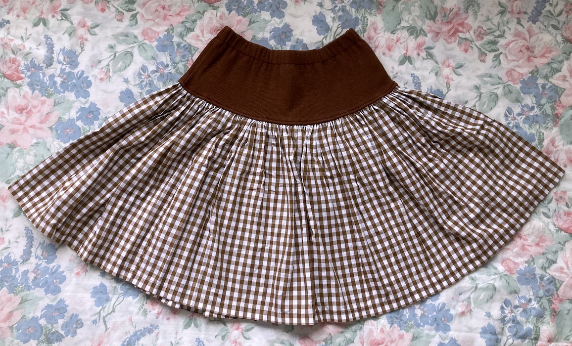 brown gingham skirt