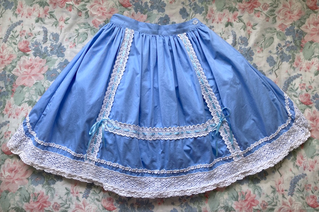 blue and white skirt