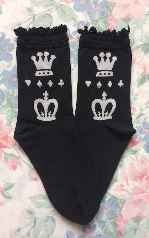 short black crown socks