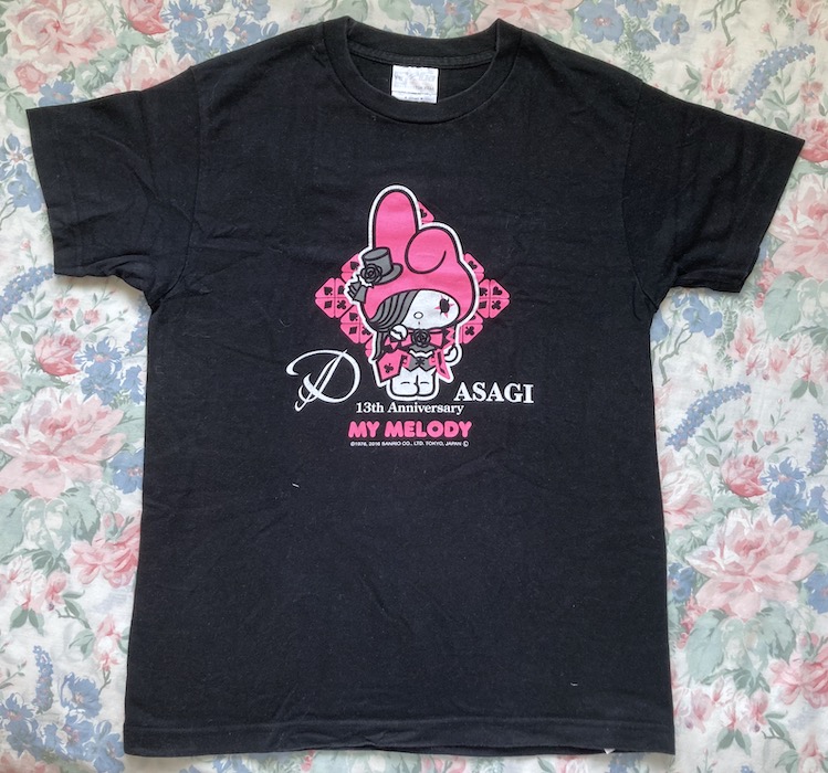 black t shirt with pink bunny