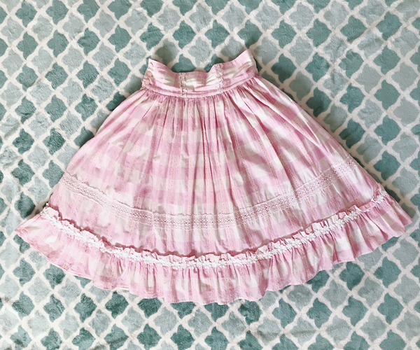 pink gingham skirt