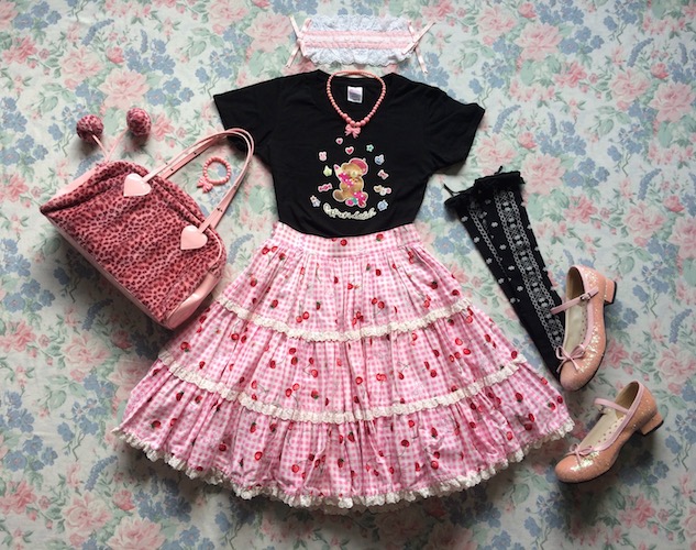 pink gingham skirt coord
