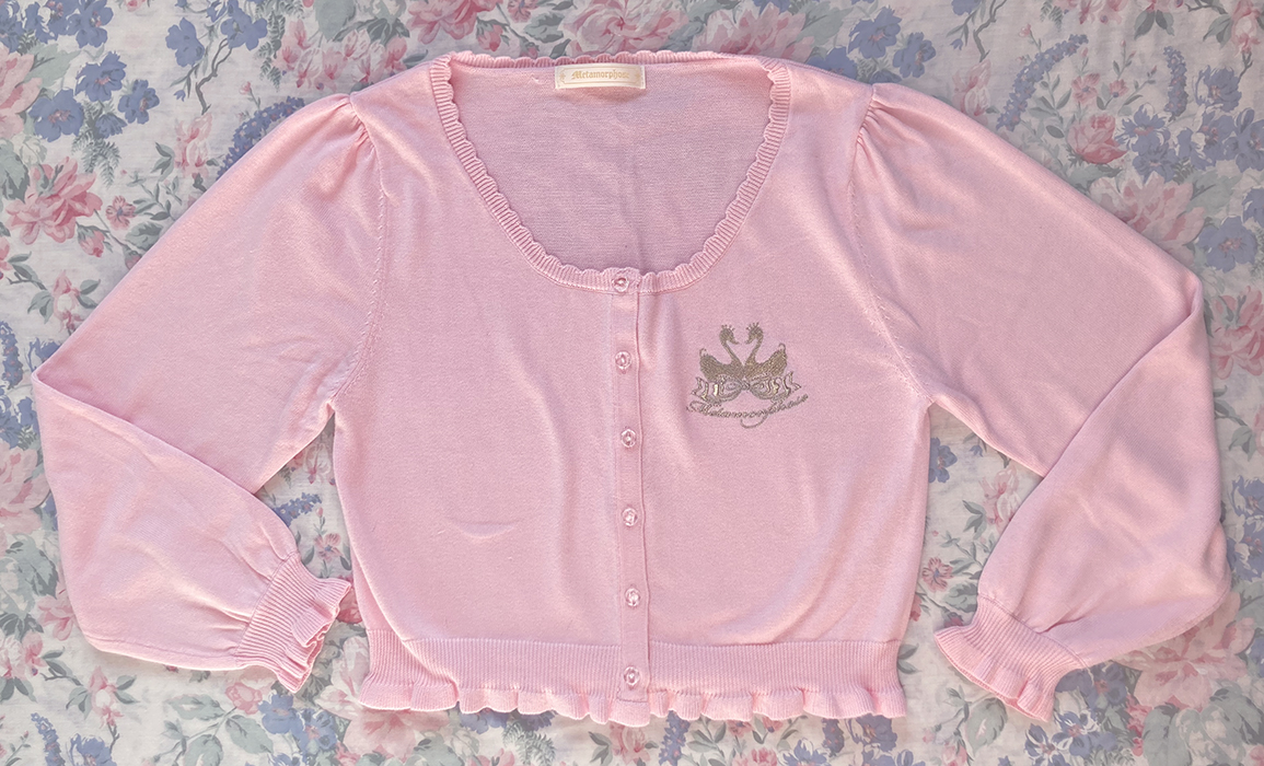 pink frill cardigan